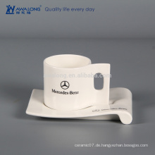 210ml Personalisierte Design Name Kundenspezifische Kaffeetasse und Untertasse, Fine Ceramic Cup mit Kekshalter